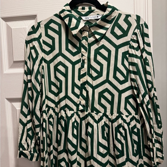 Zara Geometric Patterned Tiered Midi Dress - Picture 5 of 7